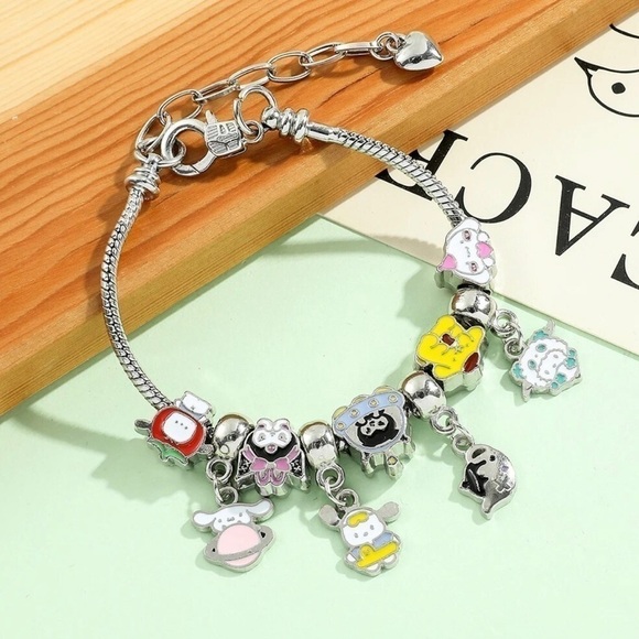 Silver Plated Sanrio Hello Kitty Character Themed Charm Bracelet - Picture 2 of 5